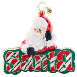 Christopher Radko What's In A Name Santa? Glass Christmas Ornament 1021832