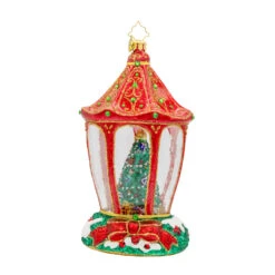 Christopher Radko Sparkle 'n Spruce Lantern Glass Christmas Ornament 1022178 -The Jolly Christmas Store 1022178.frt 48111.1739310293