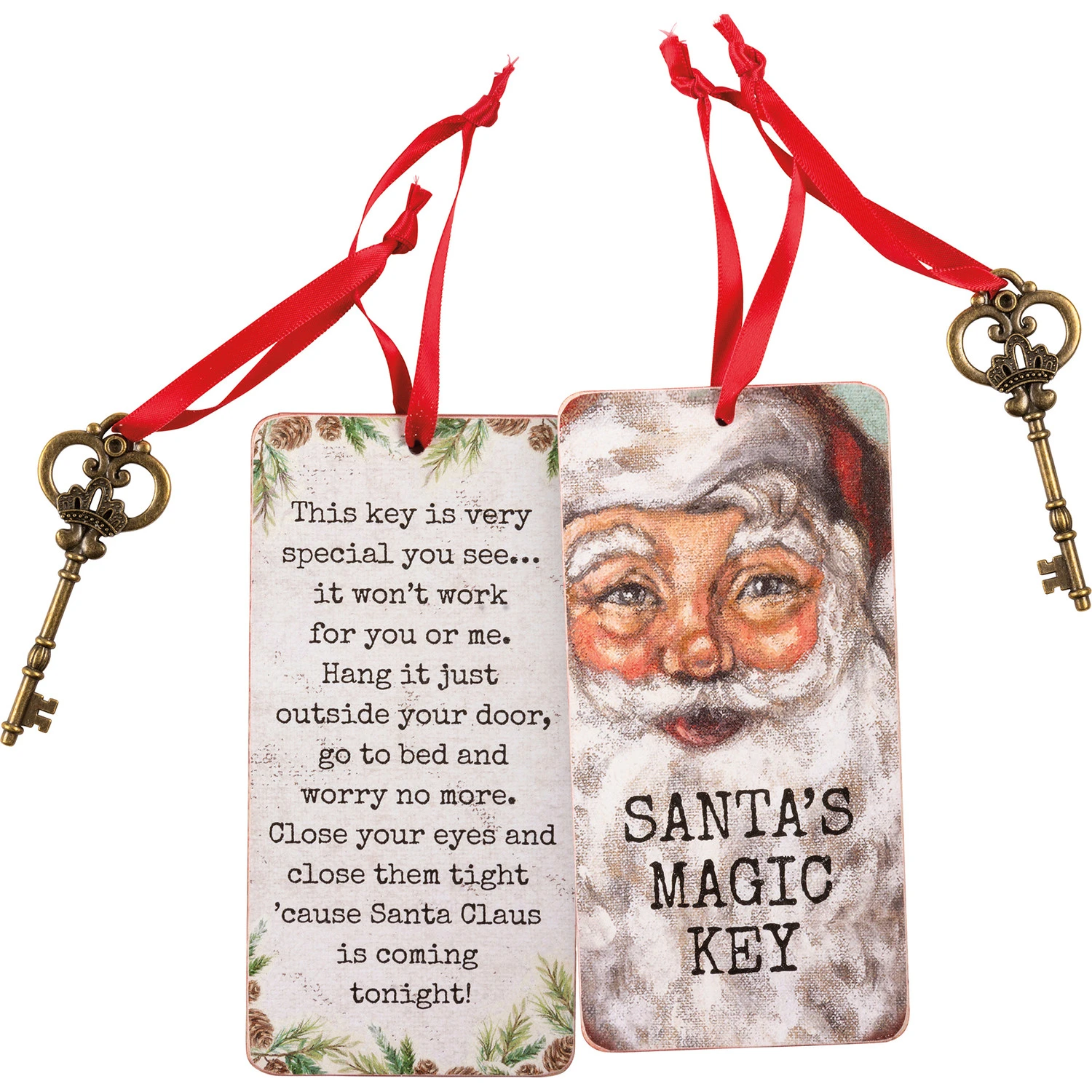 Primitive's By Kathy 6" Santa's Magic Key Christmas Ornament 113542 4 Primitive's By Kathy 6" Santa's Magic Key Christmas Ornament 113542 - Image 2