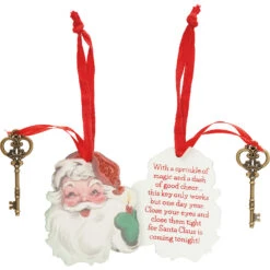 Primitives By Kathy Santa Claus Key Christmas Ornament 115321