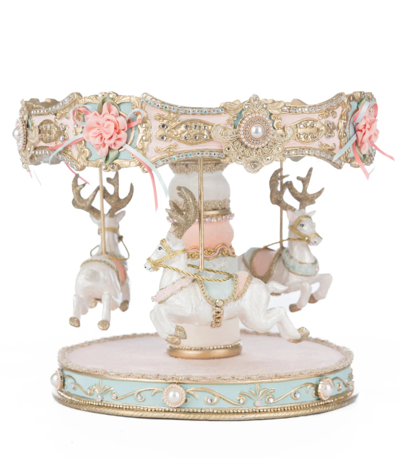 Katherine's Collection 11.5" Joyeux Noel Carousel Cake Plate Christmas Decoration 28-528851 5 Katherine's Collection 11.5" Joyeux Noel Carousel Cake Plate Christmas Decoration 28-528851 - Image 3