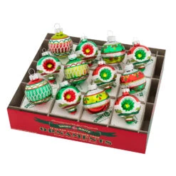 Christopher Radko Shiny Brite Holiday Splendor 1.75" Decorated Rounds & Shapes Glass Christmas Ornaments 4027712