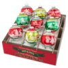 Christopher Radko Shiny Brite Holiday Splendor 2.5" Signature Flocked Round Christmas Ornaments 4027987 -The Jolly Christmas Store 4027987 01830.1728317861