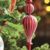 Raz 11.5" Large Red Ribbed Finial Glass Christmas Ornament 4222920 -The Jolly Christmas Store 4222920 81234.1649614814