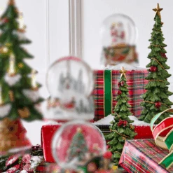 Raz 11.5" Green Glitter Christmas Tree Figures Set Of 2 4301641