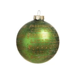 Raz 3" Green Glittered Sheet Music Glass Ball Christmas Ornament 4320916 -The Jolly Christmas Store 4320916 1 03522.1683832004
