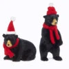 Raz 8" Black Bear With Scarf And Hat Ornament Or Figure Set Of 2 4350113 -The Jolly Christmas Store 4350113 02821.1717097709