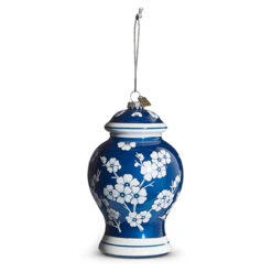 Raz Eric Cortina 6.5" Blue Delft Ginger Jar Glass Christmas Ornament 4353182 -The Jolly Christmas Store 4353182 44799.1691085320