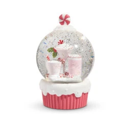 Raz 5" Lighted Peppermint Cocktail Cupcake With Swirling Glitter Christmas Snow Globe 4400768 -The Jolly Christmas Store 4400768 32371.1722368014
