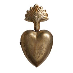 Raz 10.25" Gold Sacred Heart Metal Christmas Ornament 4401287