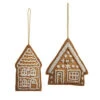 Raz 4.5" Embroidered Gingerbread House Christmas Ornament Set Of 2 4403616 -The Jolly Christmas Store 4403616 15473.1713971578