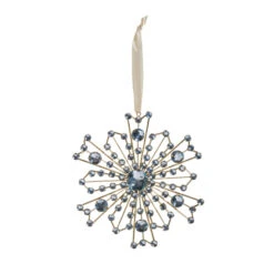 Raz 5" Cool Blue Jewel Snowflake Christmas Ornament 4413519