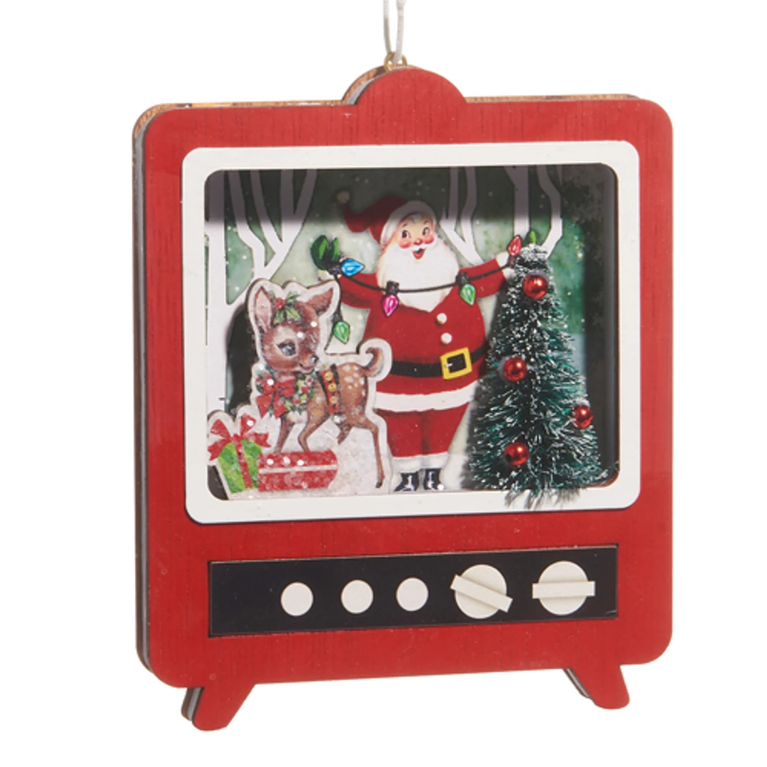Raz 5" TV Cut Out Santa Vintage Christmas Ornament 4415630 3 Raz 5" TV Cut Out Santa Vintage Christmas Ornament 4415630