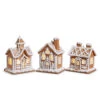 Raz 4.25" White And Brown Lighted Gingerbread House Christmas Ornament Set Of 3 4416149 -The Jolly Christmas Store 4416149 51691.1722460654