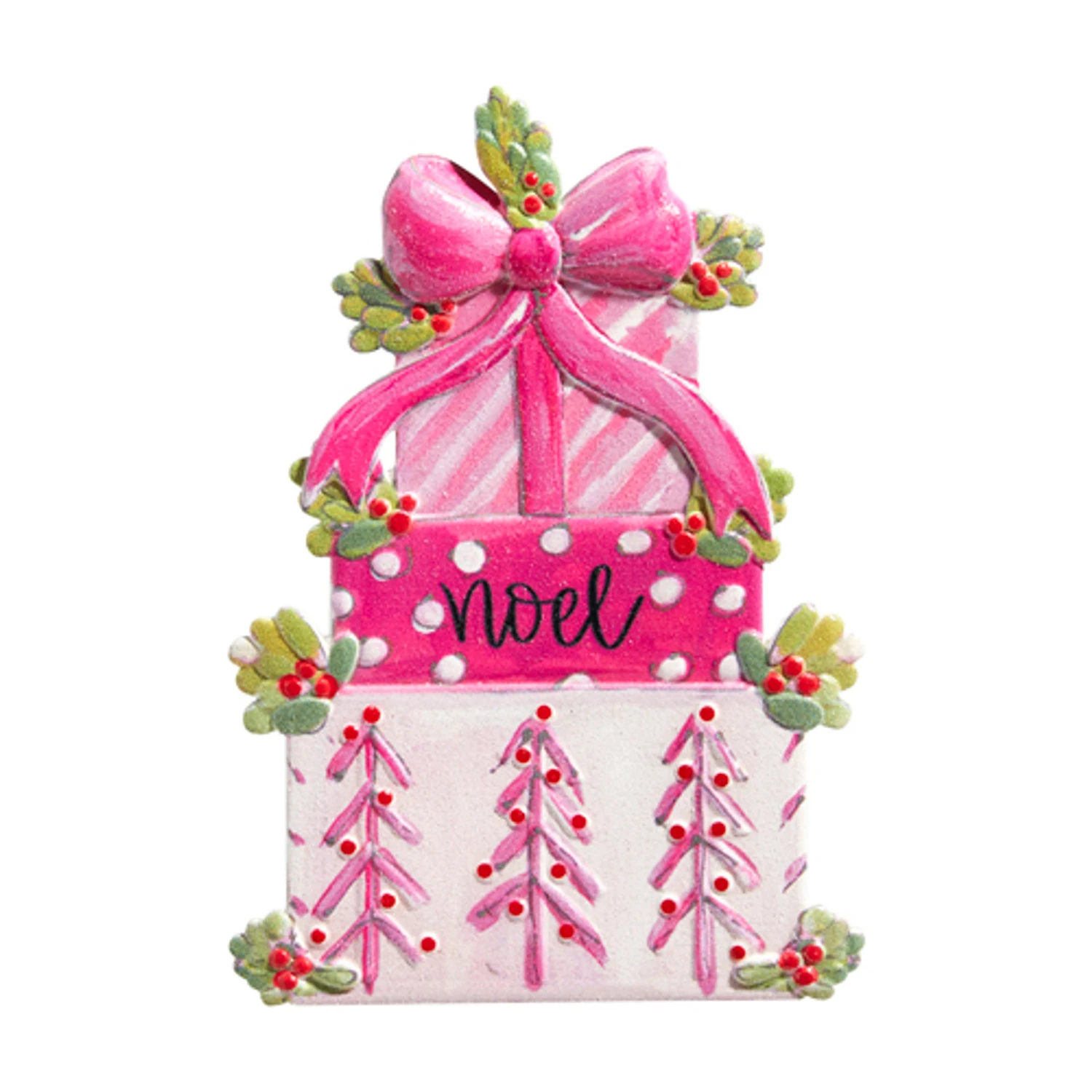 Raz 6" Pink Present Stack Christmas Ornament 4416369 4 Raz 6" Pink Present Stack Christmas Ornament 4416369 - Image 2