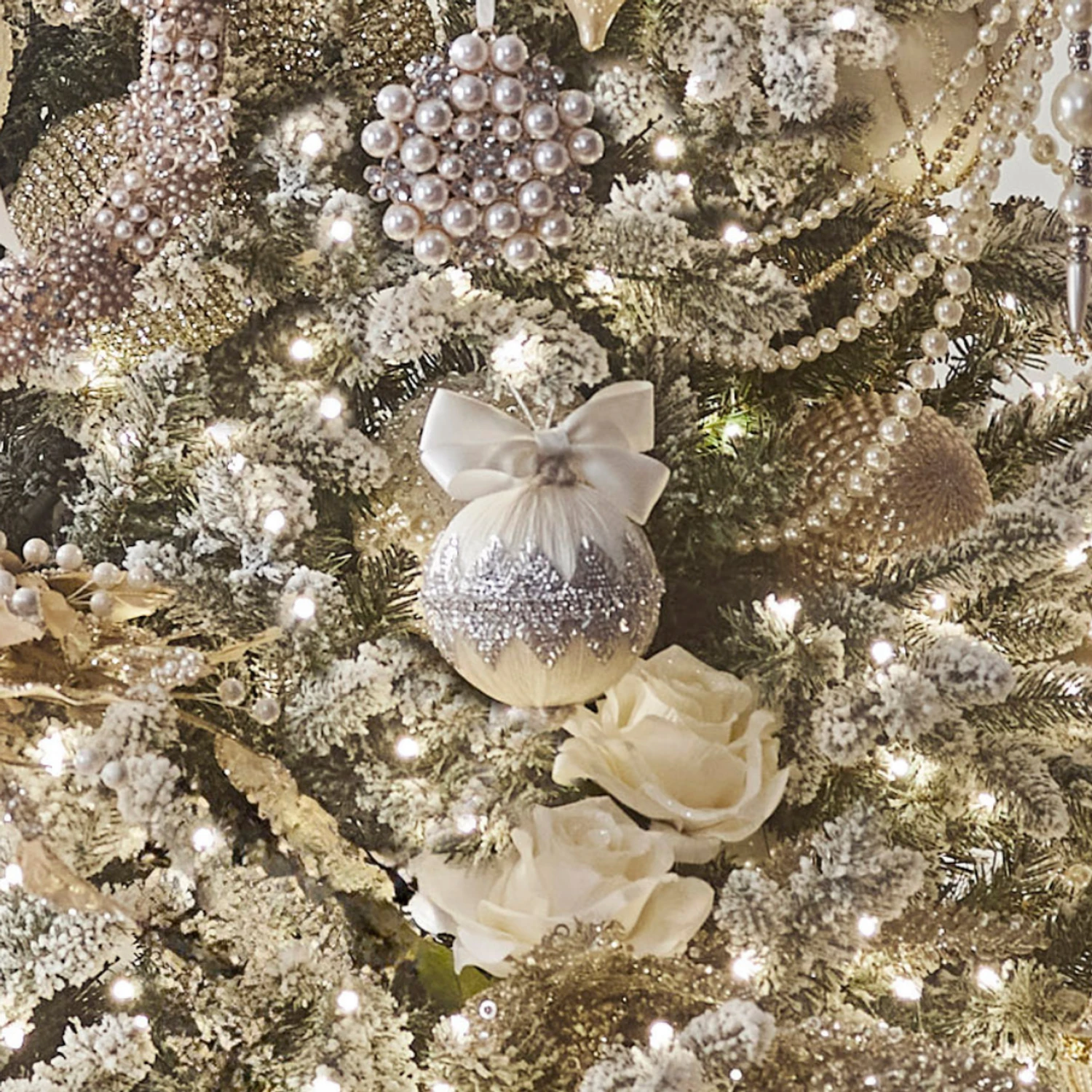 Raz 4" Champagne Jeweled Christmas Ornament With Bow 4427329