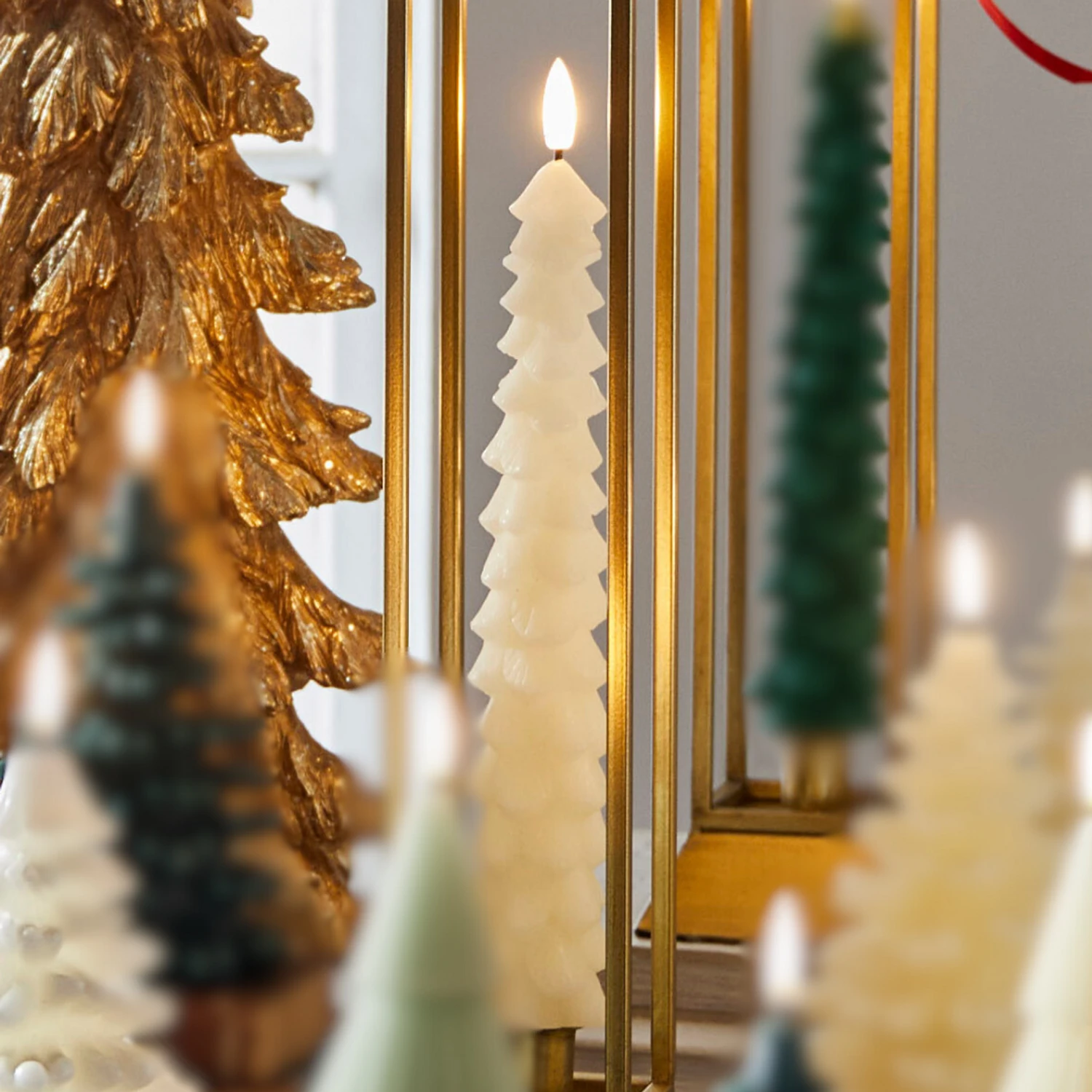 Raz 10.5" Ivory Tree Battery Operated Taper Candle With Lighted Flickering Wick Set Of 2 4432922