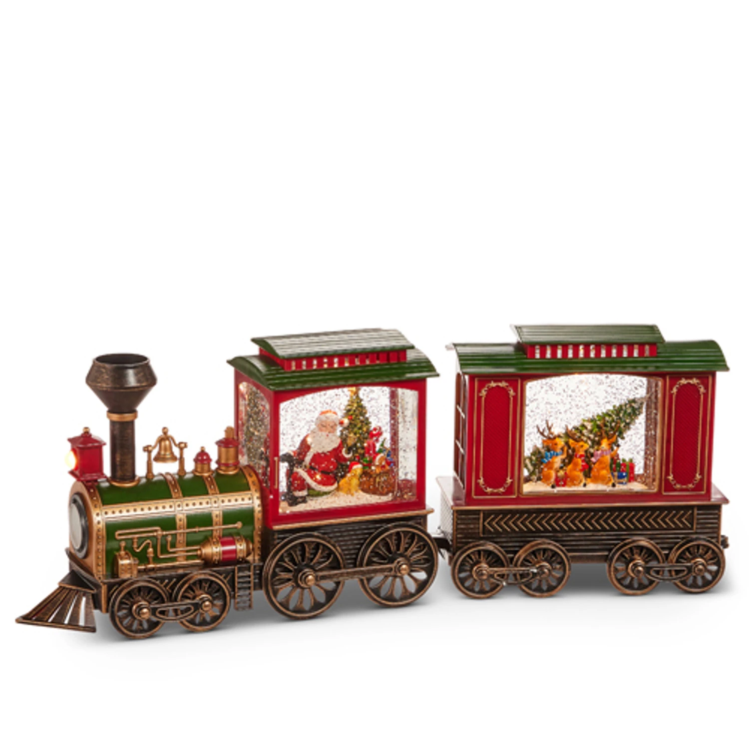 Raz 12.25" Santa And Reindeer Lighted Christmas Water Globe Train 4500789 4 Raz 12.25" Santa And Reindeer Lighted Christmas Water Globe Train 4500789 - Image 2