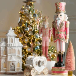 Raz 36" Large Lighted Pink Nutcracker Christmas Figure 4501679