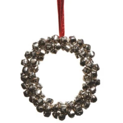 Raz 5" Silver Mini Bell Wreath Christmas Ornament 4506759