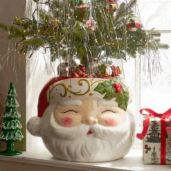 Raz 15" Santa Head Container Christmas Decoration 4510435