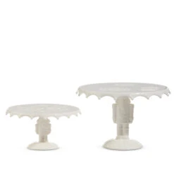 Raz 10.5" White Nutcracker Pedestals Christmas Decoration Set Of 2 4510447