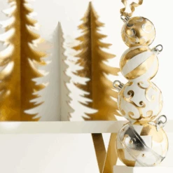 Raz 38" Large White And Gold Stacked Ornaments Figure 4511638