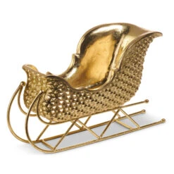 Raz 15.5" Gold Metallic Sleigh Christmas Figure 4512145 -The Jolly Christmas Store 4512145 10355.1742925775