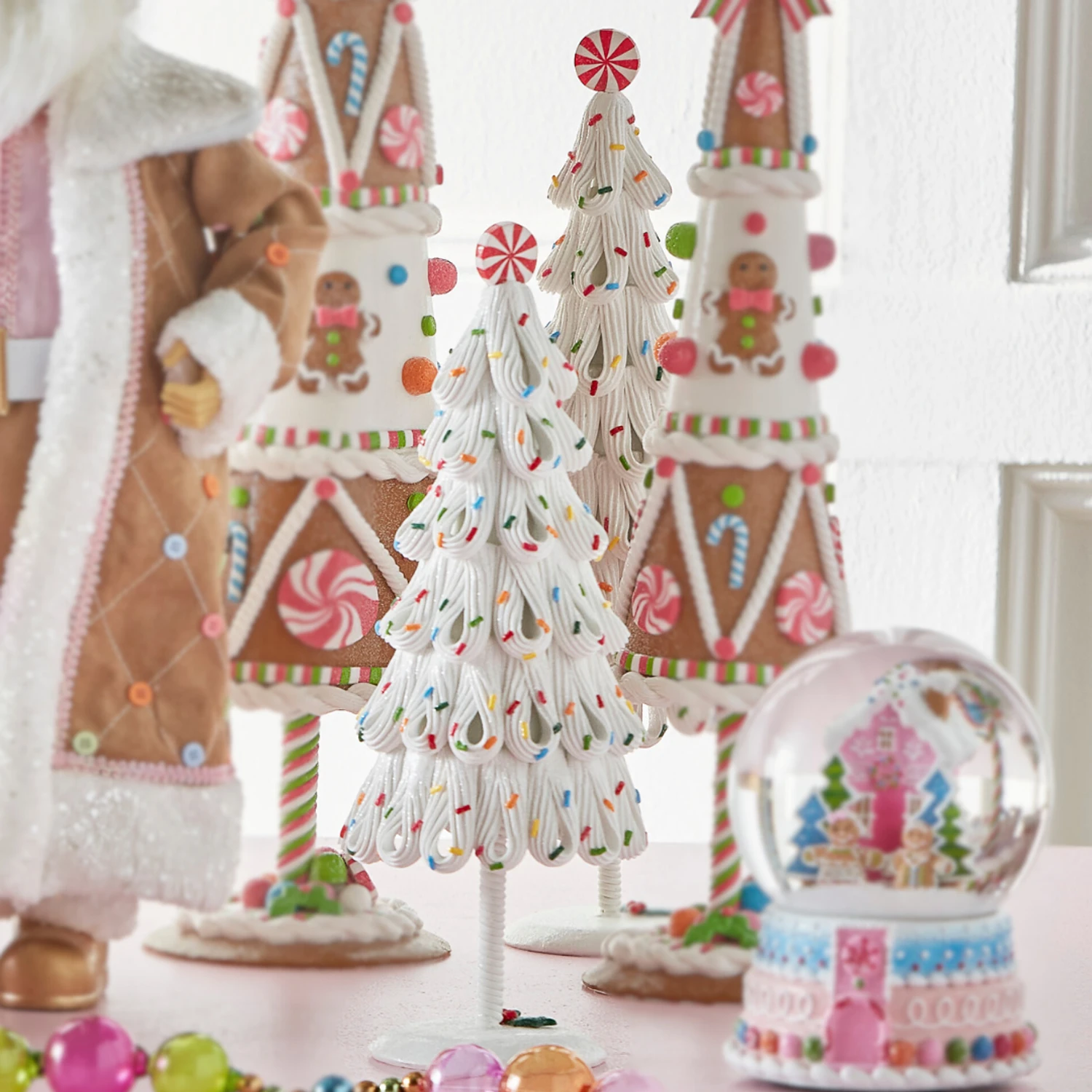 Raz 14.75" White Icing Trees With Sprinkles Christmas Decoration Set Of 2 4512502 3 Raz 14.75" White Icing Trees With Sprinkles Christmas Decoration Set Of 2 4512502