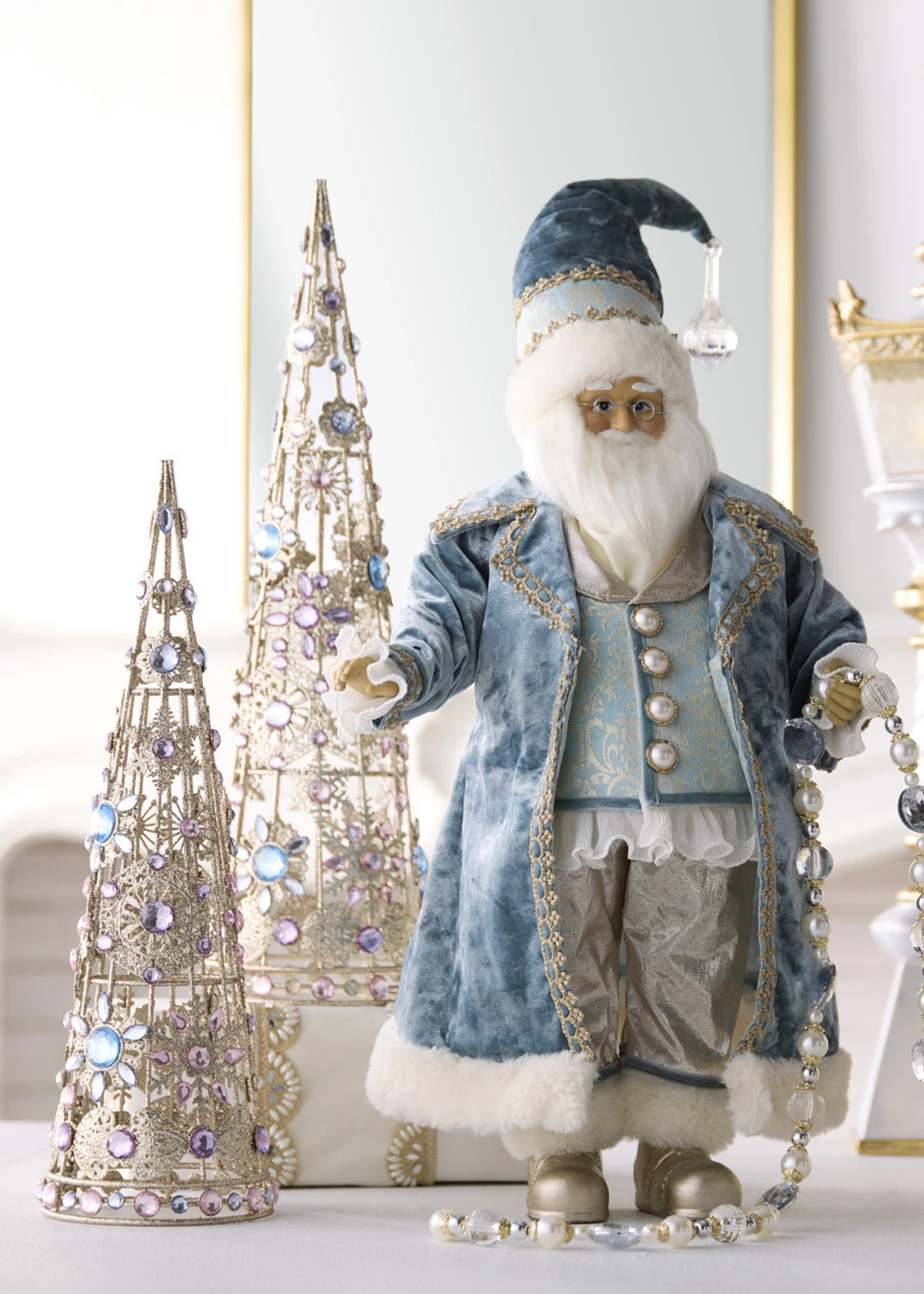 Raz 18" Blue Victorian Santa Christmas Figure 4515541 3 Raz 18" Blue Victorian Santa Christmas Figure 4515541