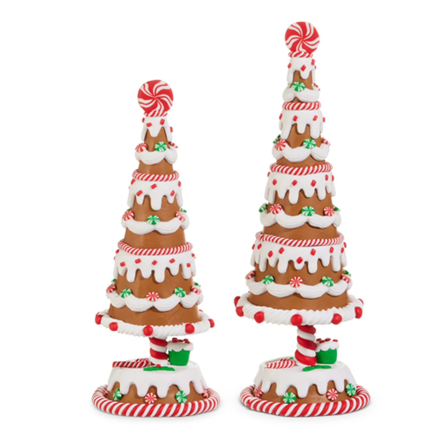 Raz 11" Set Of 2 Gingerbread Christmas Tree Figures 4515546 4 Raz 11" Set Of 2 Gingerbread Christmas Tree Figures 4515546 - Image 2
