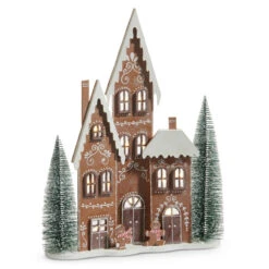 Raz 19.75" Lighted Gingerbread Village Christmas Decoration 4516272