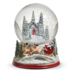 Raz 6.5" Church And Santa Christmas Water Snow Globe Decoration 4516289 -The Jolly Christmas Store 4516289 80023.1744208309