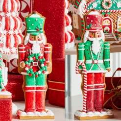 Raz 12" Set Of 2 Christmas Gingerbread Nutcracker Christmas Decoration 4516439