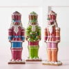 Raz 12" Set Of 3 Vivid Jolly Gingerbread Nutcracker Christmas Figures 4516606 -The Jolly Christmas Store 4516606 HJH sub 01644.1744295303