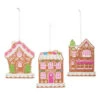Raz 5" Set Of 3 Vivid Bright Gingerbread House Christmas Ornament 4516654 -The Jolly Christmas Store 4516654 39256.1744296308