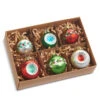 Raz 1" Box Of 6 Vintage Glass Christmas Ball Ornaments 4519168 -The Jolly Christmas Store 4519168 51017.1756742884