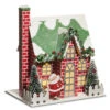 Raz 9" Lighted Brick Paper House With Vintage Santa Christmas House 4519184 -The Jolly Christmas Store 4519184 05586.1747669457