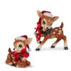 Raz 5.75" Cutesy Deer With Wreath Vintage Christmas Figures Set Of 2 4520056 2 Raz 5.75" Cutesy Deer With Wreath Vintage Christmas Figures Set Of 2 4520056 -The Jolly Christmas Store 4520056 67875.1754416868