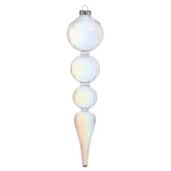 Raz 14.5" Iridescent Finial Glass Christmas Ornament 4522895
