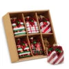 Raz 3.25" Striped Gifts Glass Christmas Ornaments Box Of 6 4522921 -The Jolly Christmas Store 4522921 01258.1747854821