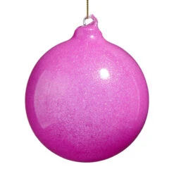 Raz 4" Pink Glitter Blown Glass Ball Christmas Ornament 4523066