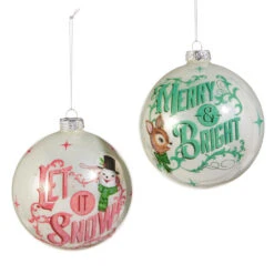 Raz 5" Sparkle Holiday Ball Glass Christmas Ornament 4524617