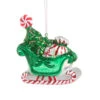 Raz 4.5" Peppermint Sleigh Glass Christmas Ornament 4524842 -The Jolly Christmas Store 4524842 47088.1748554606