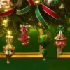 Raz 6" Green Fairground Finial Glass Christmas Ornament Set Of 2 4524846 2 Raz 6" Green Fairground Finial Glass Christmas Ornament Set Of 2 4524846 -The Jolly Christmas Store 4524846 edit 46347.1756916566
