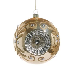 Raz 4.75" Gold Witch Eye Glass Christmas Ornament 4524913