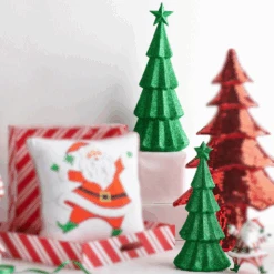 Raz 15.5" Green Glitter Christmas Tree Figures 4540857