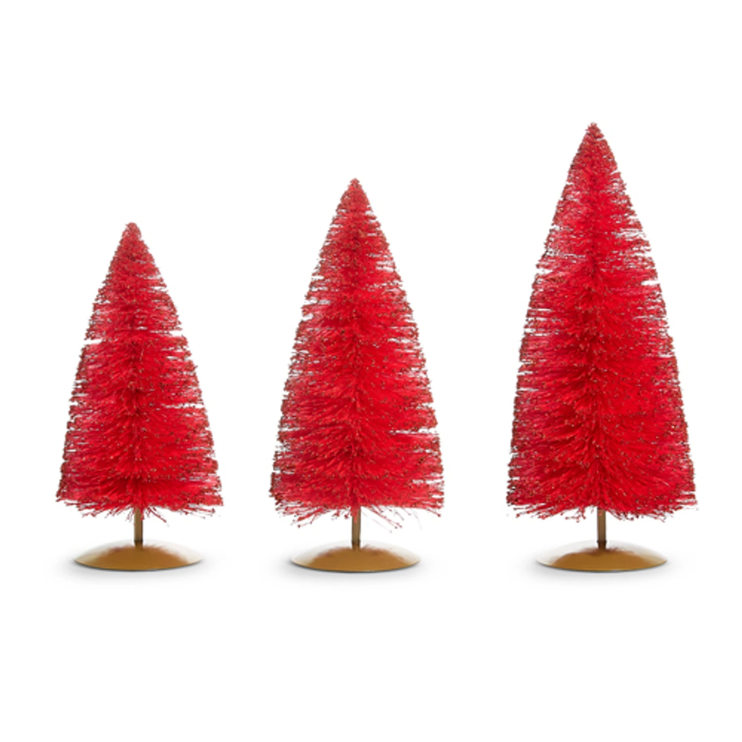 Raz 14" Red Glittered Bottle Brush Trees Christmas Decoration 4546025 4 Raz 14" Red Glittered Bottle Brush Trees Christmas Decoration 4546025 - Image 2