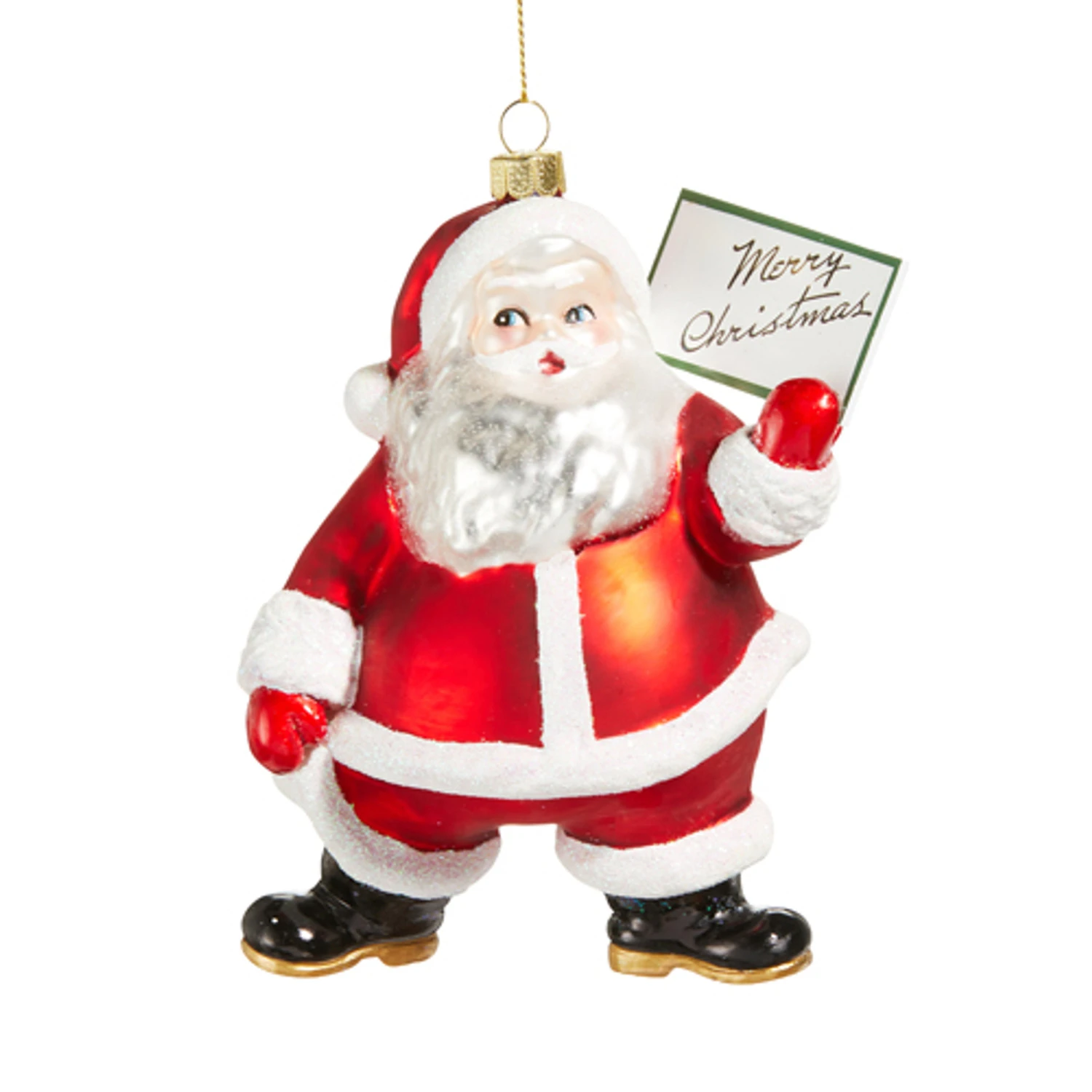 Raz 5.5" Quintessential Santa Glass Christmas Ornament 4552862
