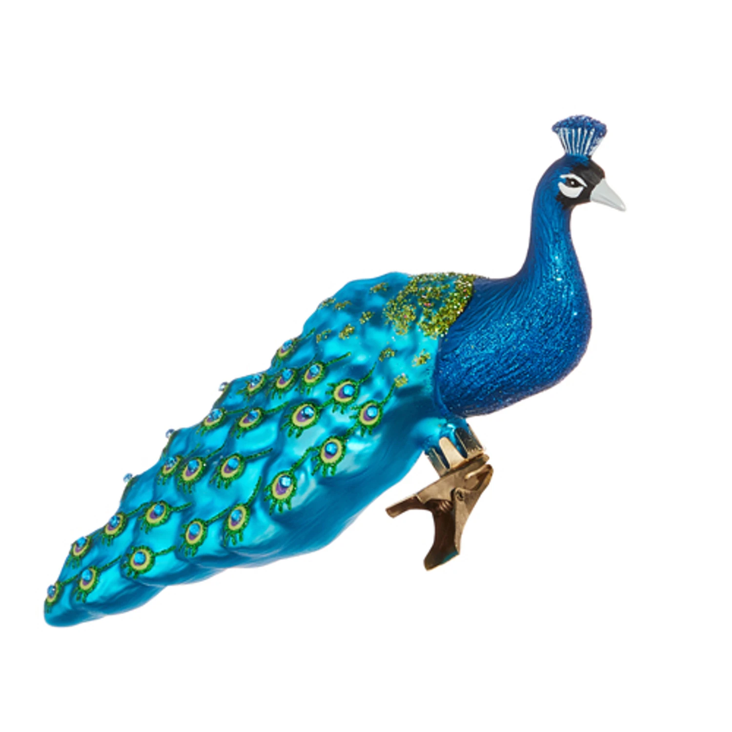 Raz Eric Cortina 7" Peacock Glass Christmas Ornament 4553124 3 Raz Eric Cortina 7" Peacock Glass Christmas Ornament 4553124 - Image 2